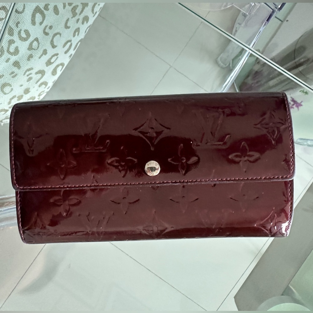 Louis Vuitton Burgundy Wallet with Signature Monogram